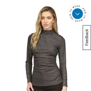 Michael Kors Shimmering Gray Long Sleeve Top